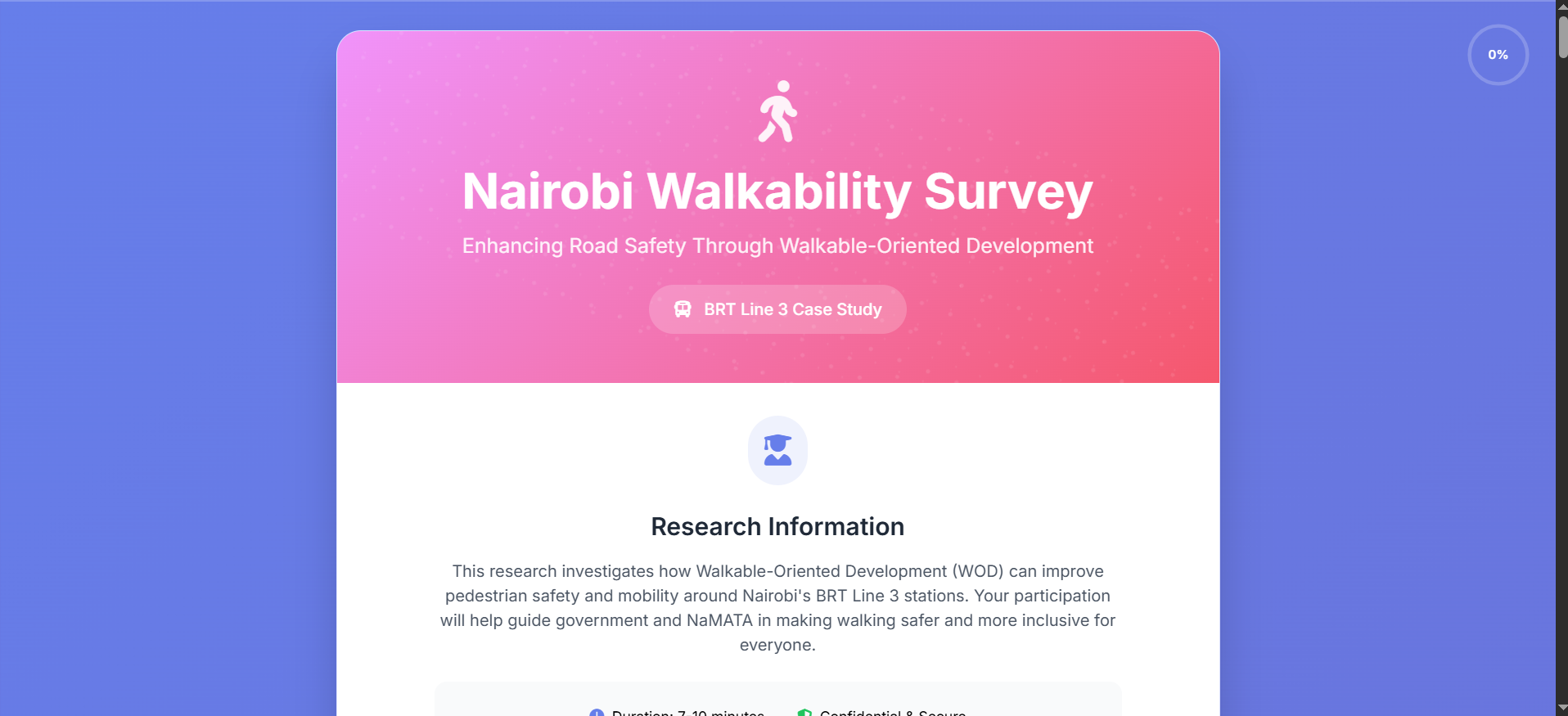 Nairobi Walkability Survey